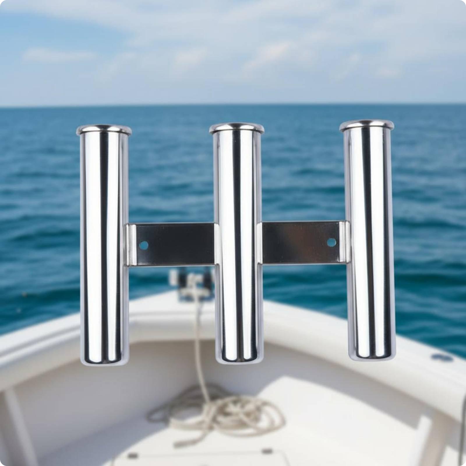 Fishing Rod Rack - 4개의 튜브형 스테인리스 스틸 보트 낚싯대