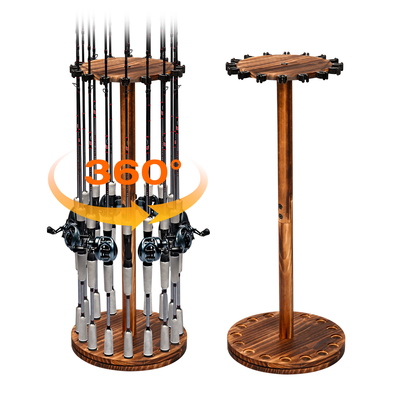 원형 탄화목 낚싯대 홀더 회전식 디스플레이 스탠드 낚싯 - Fishing Rod Rack 리뷰 및 가격