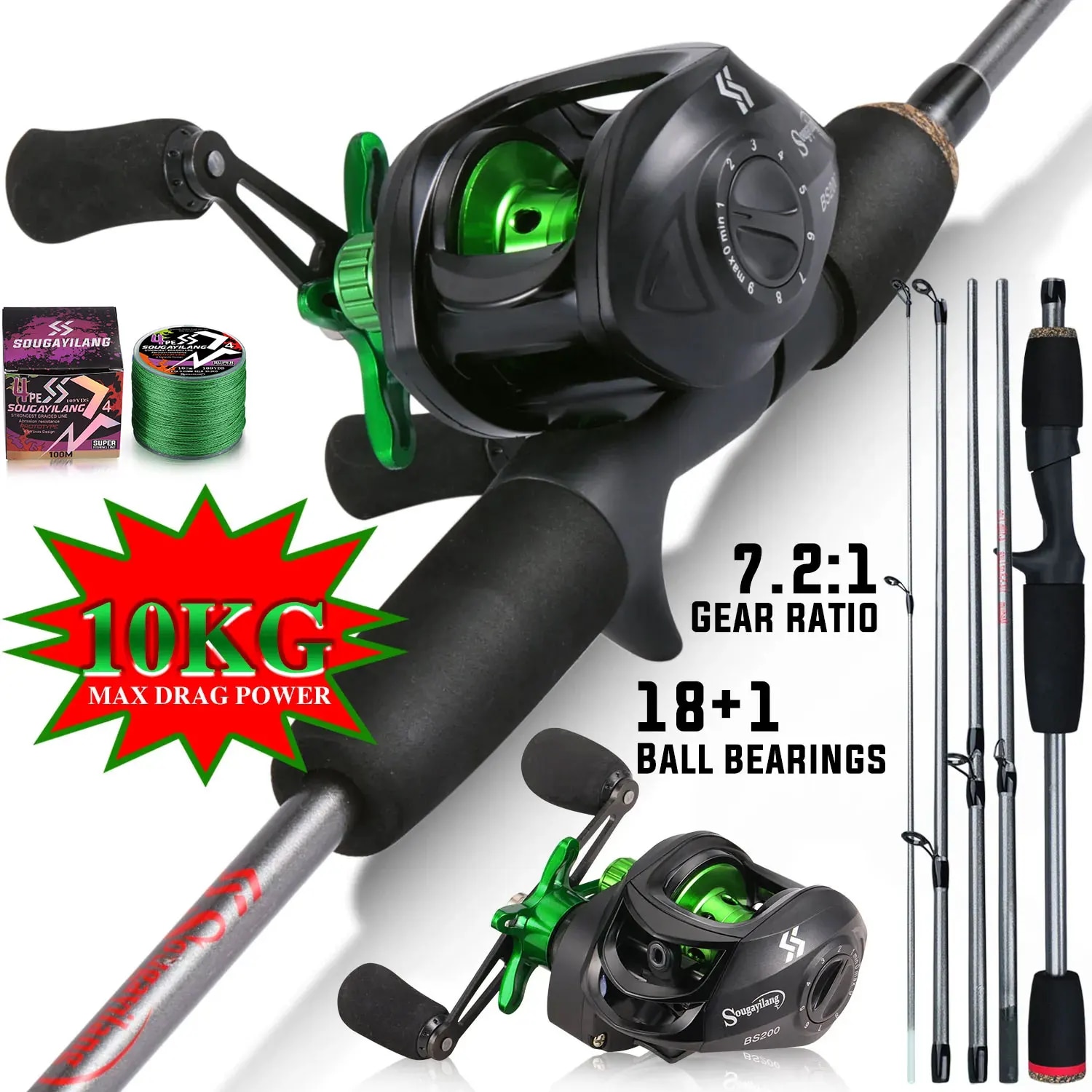 Sougayilang 낚싯대 콤보 1.7m 탄소 섬유  - Fishing Rod Combo 리뷰 및 가격