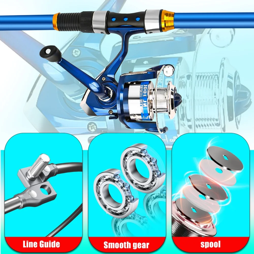 릴 및 액세서리가 포함된 2.1-3.6M 텔레스코픽 유 - Fishing Rod Spinning 리뷰 및 가격