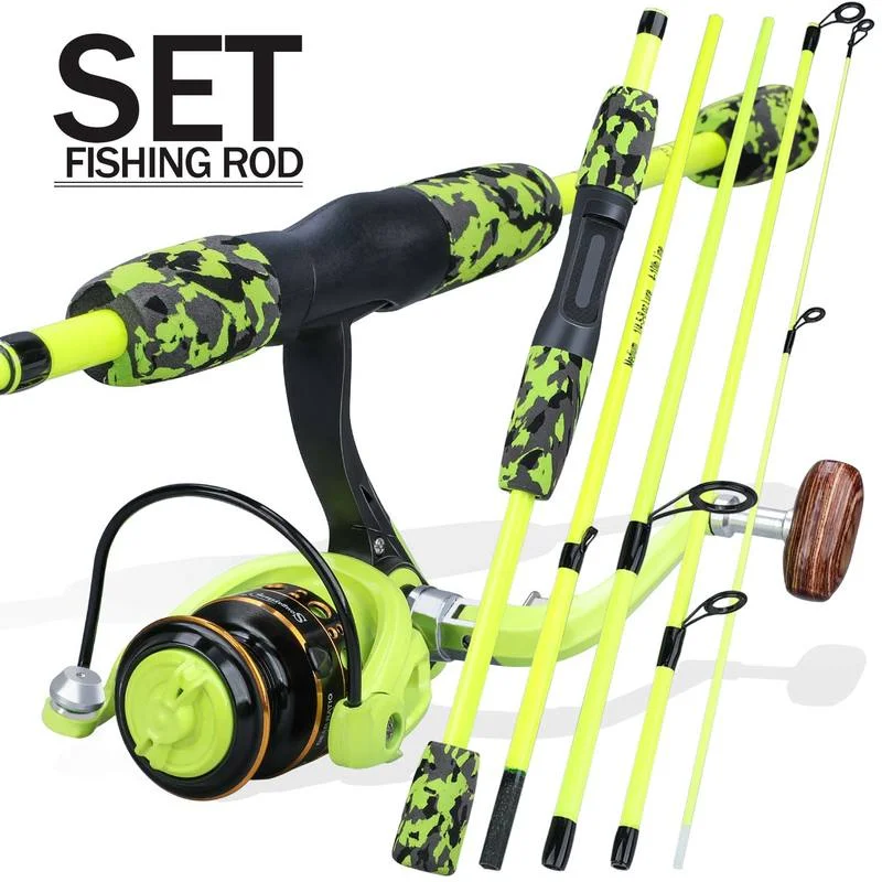Sougayilang 휴대용 5섹션 빨간색/노란색 낚싯 - Fishing Rod Combo 리뷰 및 가격