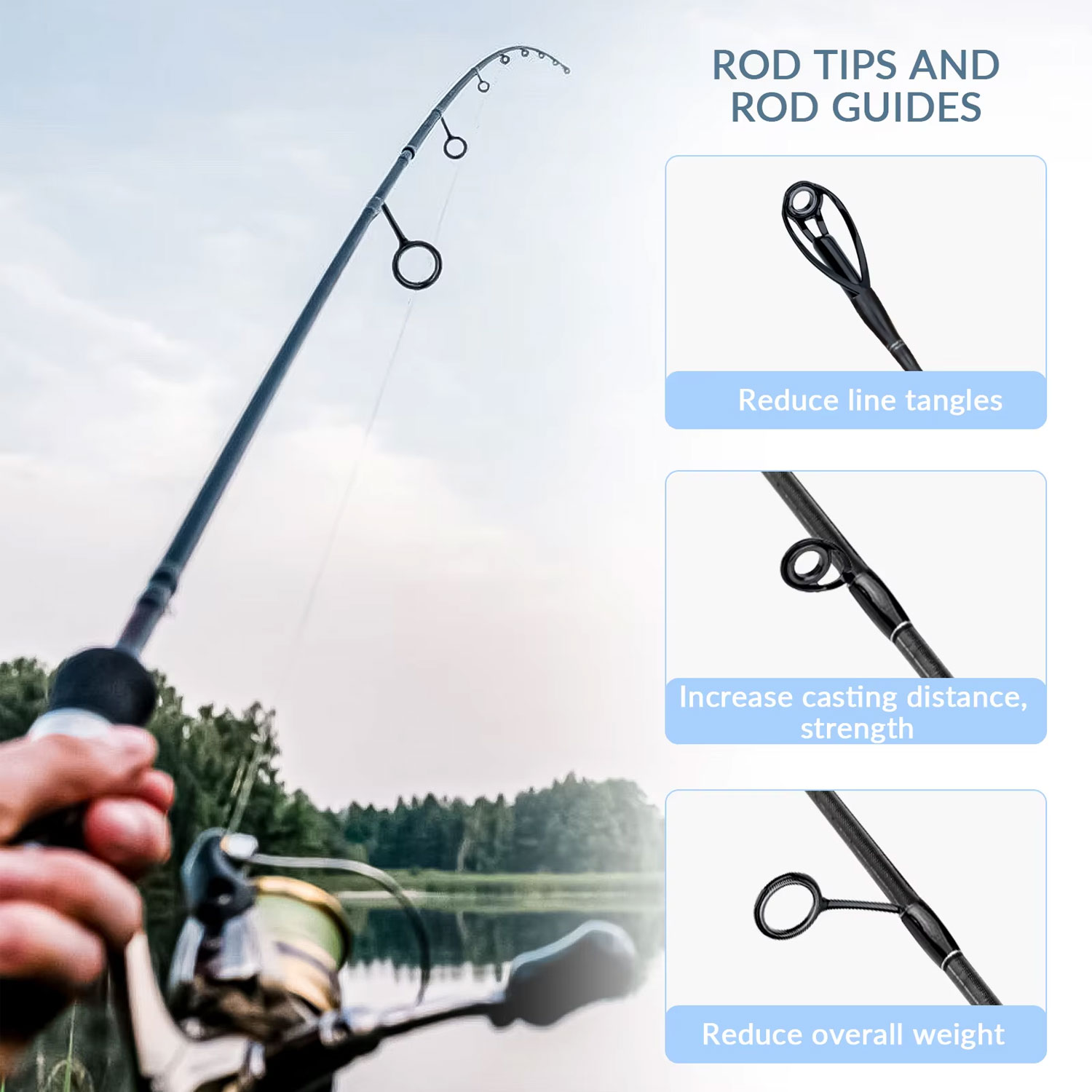 다채로운 낚싯대 가이드 링 키트, 스테인레스 스틸 낚싯 - Fishing Rod Tip Replacement 리뷰 및 가격