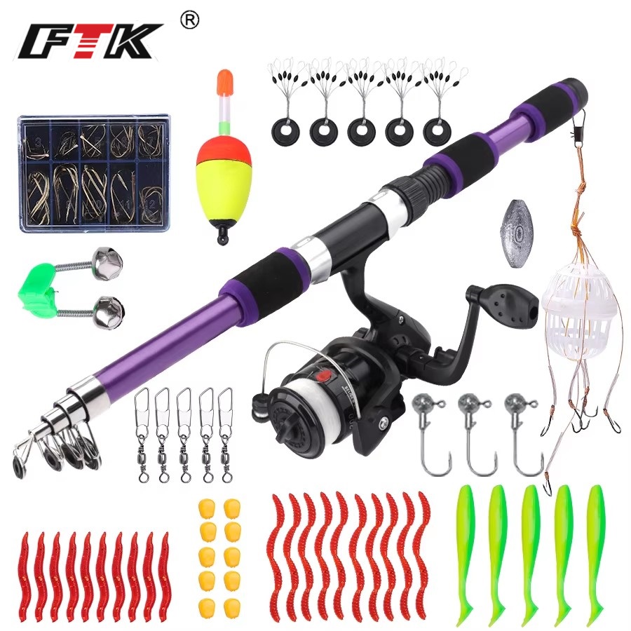 FTK 1.8M 휴대용 스피닝 낚싯대 릴 풀 키트 탄소 - Fishing Rod Combo 리뷰 및 가격